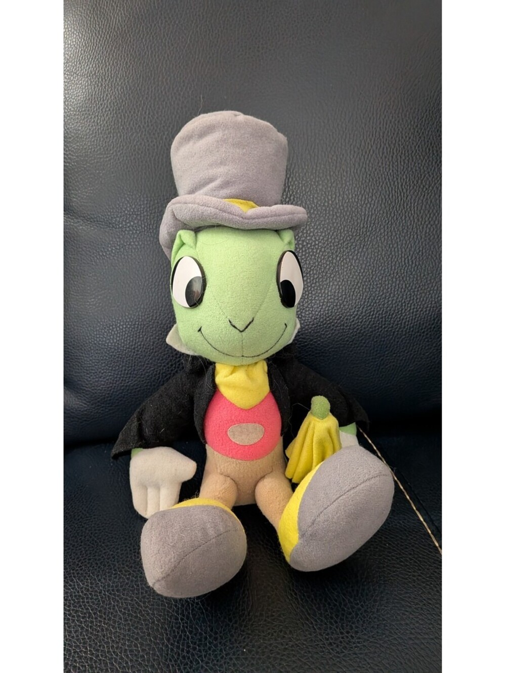 Vintage Disney Jiminy Cricket Plush Pinocchio Top Hat Yellow Umbrella Doll